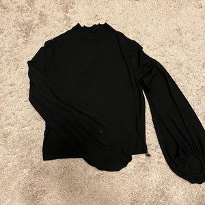 Shein Cropped Lantern Sleeve Turtleneck